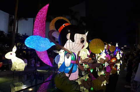 Cultural Centre lanterns in 2015; this year’s Moonlit Bunny Crew has a different design.