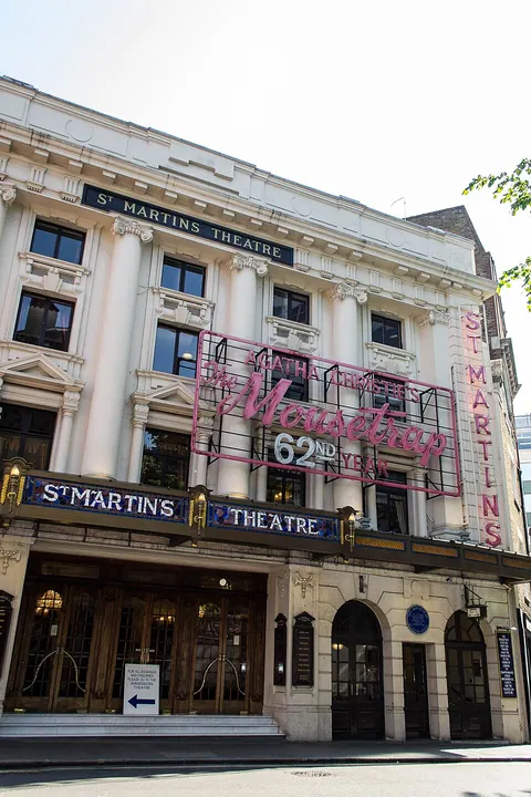 Archive exterior of St Martin's Theatre, London; not a 2026 performance
