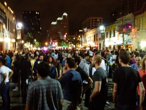 Austin's Sixth Street during SXSW 2012; archival photograph
