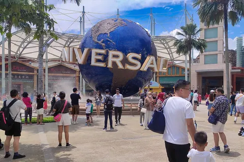 USS entrance in 2023; not this year’s haunted-house scenery.