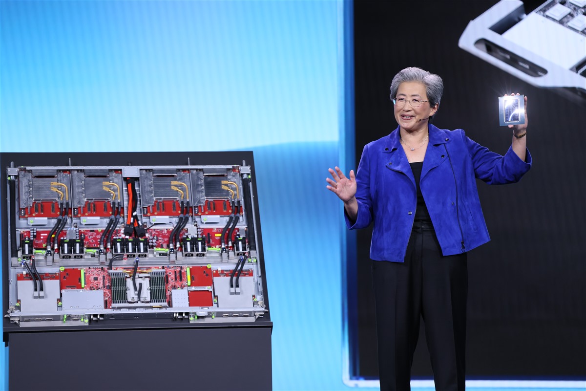 Lisa Su displaying AMD chips at CES 2026; past edition, not the 2027 programme.