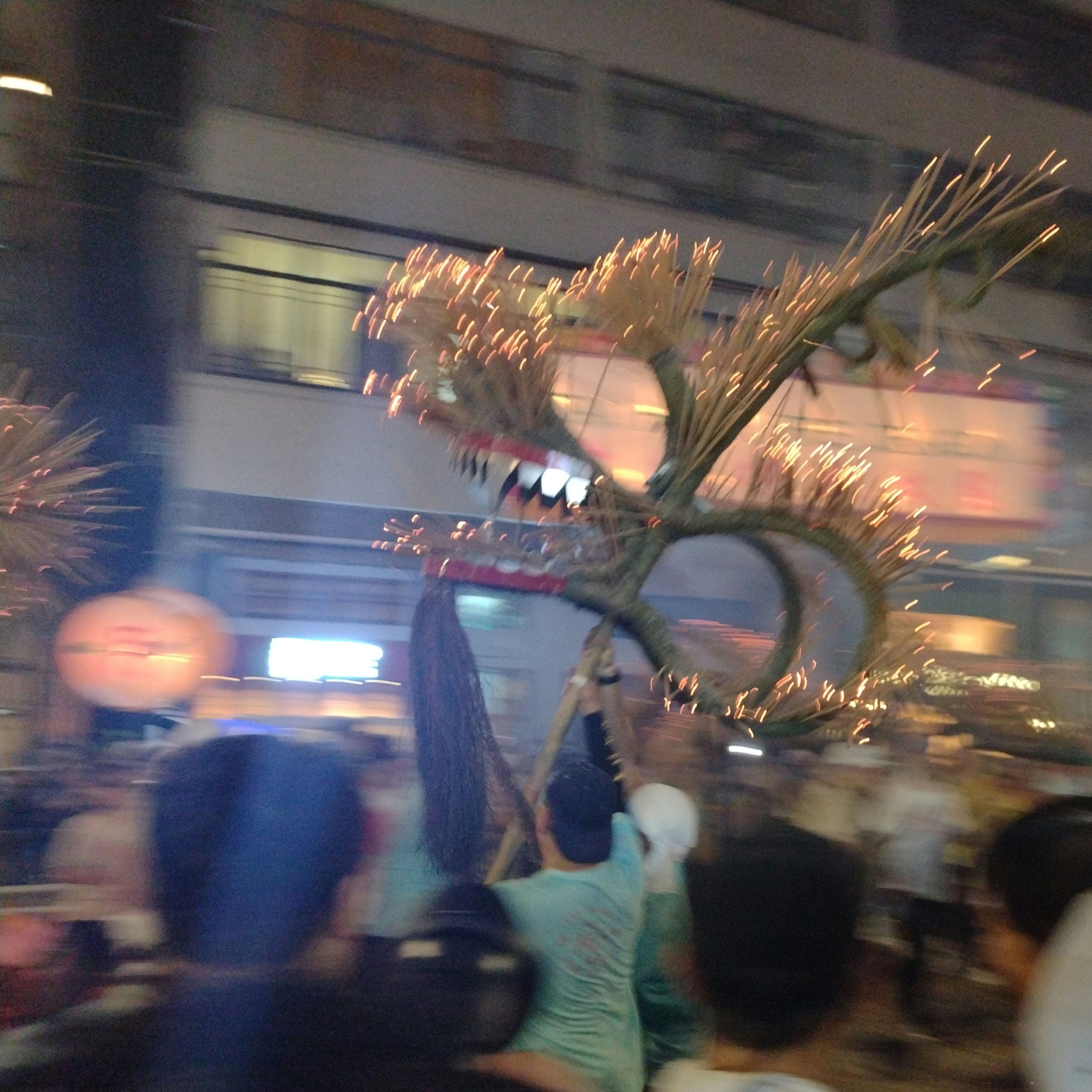 The fire dragon’s head and performers in Tai Hang in 2024; past-edition photograph